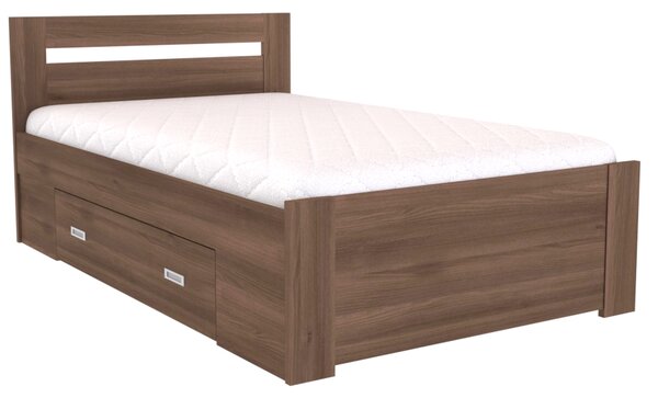 Zvýšené francouzské lůžko FABIE Šířka 120 cm, Modřín latte, zapuštěné úchytky