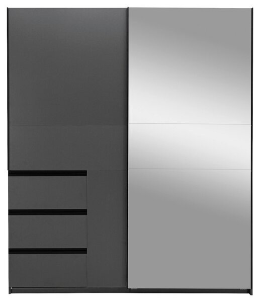 ŠATNÍ SKŘÍŇ S POSUVNÝMI DVEŘM, barvy grafitu, 175/210/61,5 cm P & B - Šatní skříně, Online Only