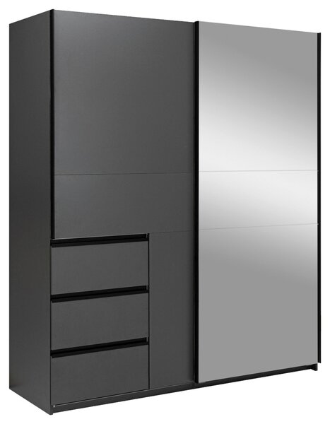 ŠATNÍ SKŘÍŇ S POSUVNÝMI DVEŘM, barvy grafitu, 175/210/61,5 cm P & B - Šatní skříně, Online Only