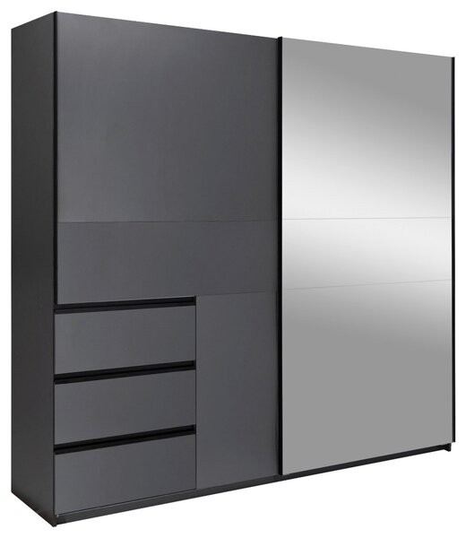ŠATNÍ SKŘÍŇ S POSUVNÝMI DVEŘM, barvy grafitu, 215/210/61,5 cm P & B - Šatní skříně, Online Only