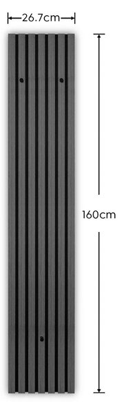 ŠATNÍ PANEL, šedá, černá, 25/160/7 cm Xora - Šatní panely