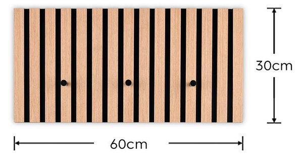 ŠATNÍ PANEL, černá, dub artisan, 60/30/7 cm Xora - Šatní panely