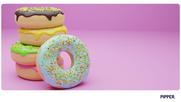 PIPPER. Samolepící textilní tapeta "Donuts 4"