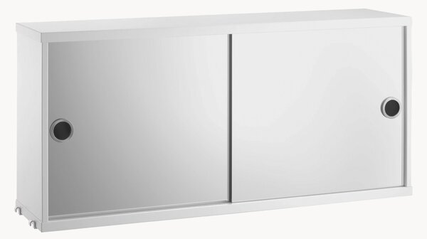 Skříňka pro modulární regálový systém se dvěma zrcadlovými dveřmi String System