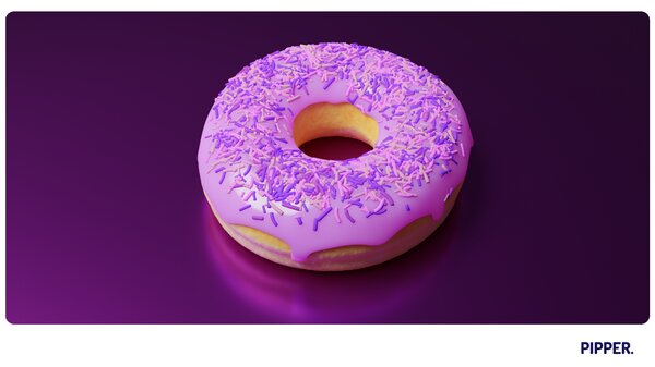 PIPPER. Samolepící textilní tapeta "Donuts 3"