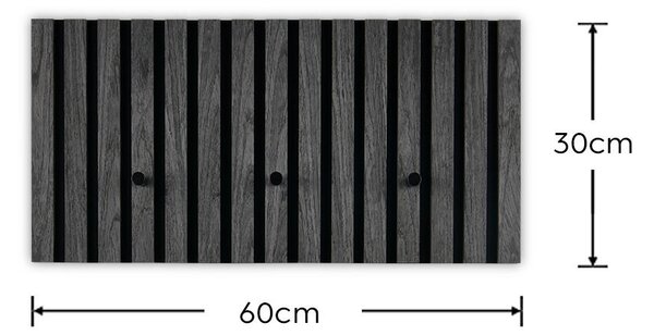ŠATNÍ PANEL, šedá, černá, 60/30/7 cm Xora - Šatní panely