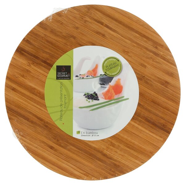 Dřevěný otočný servírovací tác Wood, (fi) 35 cm