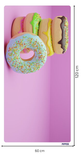 PIPPER. Samolepící textilní tapeta "Donuts 4"