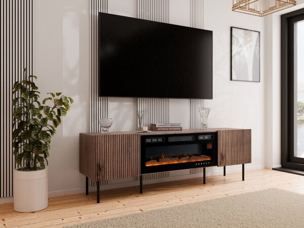 TV skříňka s krbem Ostani 180, Barva: Ořech warmia 5903211350559