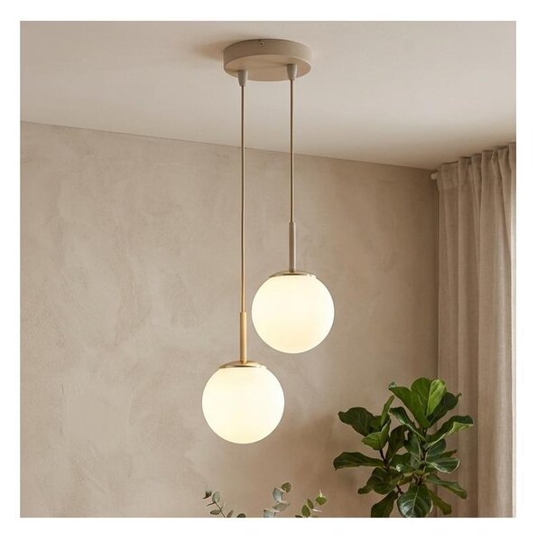 Brilagi - Lustr na lanku MILO ECRU 2xE27/60W/230V béžová/zlatá