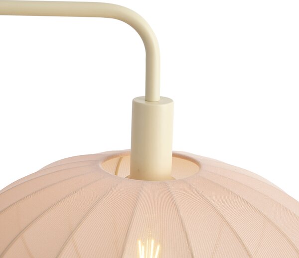 Japandi stojací lampa béžová s krémovým látkovým stínidlem - Bida