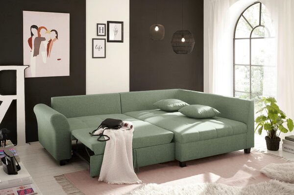 ROHOVÁ SEDAČKA, textil, zelená Livetastic - Sedací soupravy, Online Only