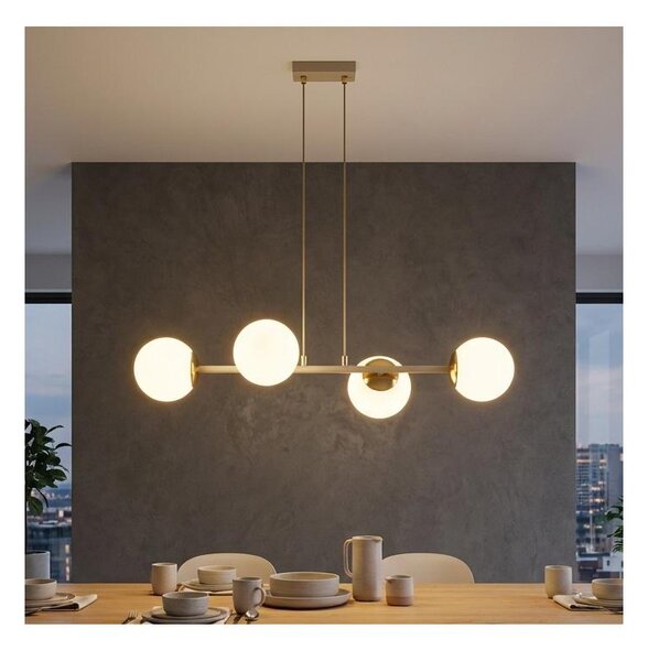 Brilagi - Lustr na lanku MILO ECRU 4xE27/60W/230V béžová/zlatá