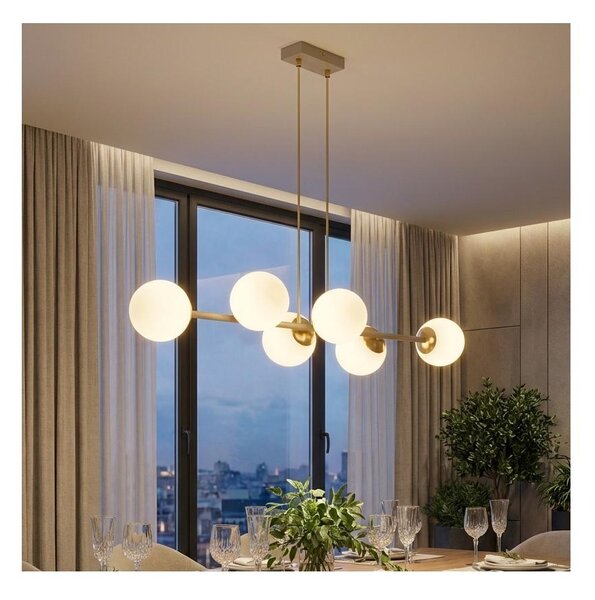 Brilagi - Lustr na lanku MILO ECRU 6xE27/60W/230V béžová/zlatá