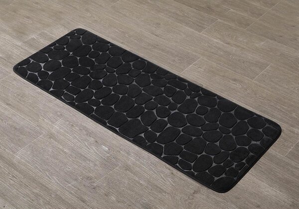 Předložka do koupelny Stones, 45x120 cm, černá