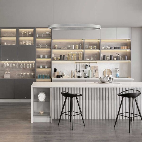 Nova Luce Elowen LED závěsné kruhové svítidlo StříbrnáØ98cm