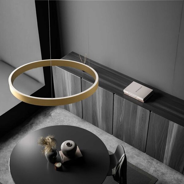 Nova Luce Elowen LED závěsné kruhové svítidlo StříbrnáØ98cm