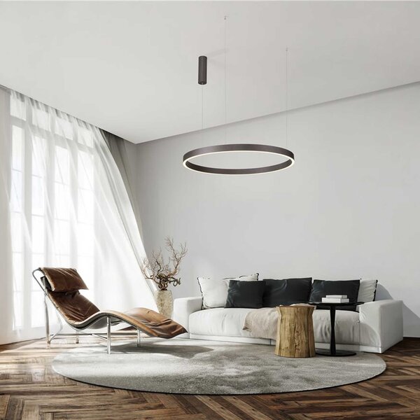 Nova Luce Elowen LED závěsné kruhové svítidlo StříbrnáØ98cm