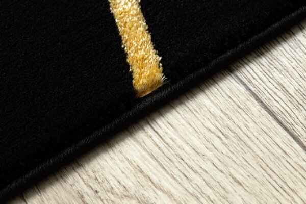 Dywany Łuszczów, Kusový koberec Gloss 406C 86 geometric black/gold, 140x190, černá, chodba / předsíň