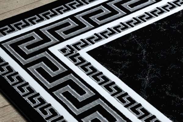 Dywany Łuszczów, Kusový koberec Gloss 2813 87 greek black/grey, 280x370, černobílá, chodba / předsíň
