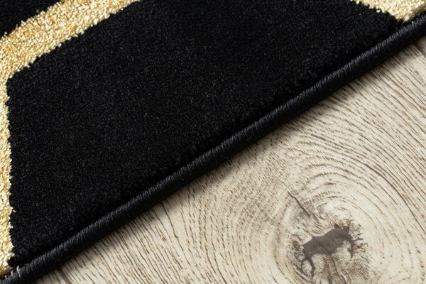 Dywany Łuszczów, Kusový koberec Gloss 407C 86 black/gold, 120x170, černá, chodba / předsíň
