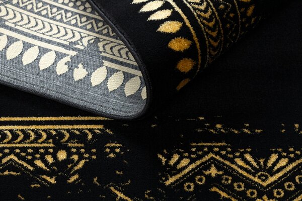 Dywany Łuszczów, AKCE: 200x290 cm Kusový koberec Gloss 408C 86 glamour black/gold, černá, chodba / předsíň