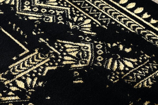 Dywany Łuszczów, AKCE: 200x290 cm Kusový koberec Gloss 408C 86 glamour black/gold, černá, chodba / předsíň