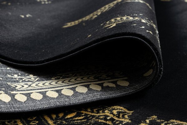 Dywany Łuszczów, AKCE: 200x290 cm Kusový koberec Gloss 408C 86 glamour black/gold, černá, chodba / předsíň