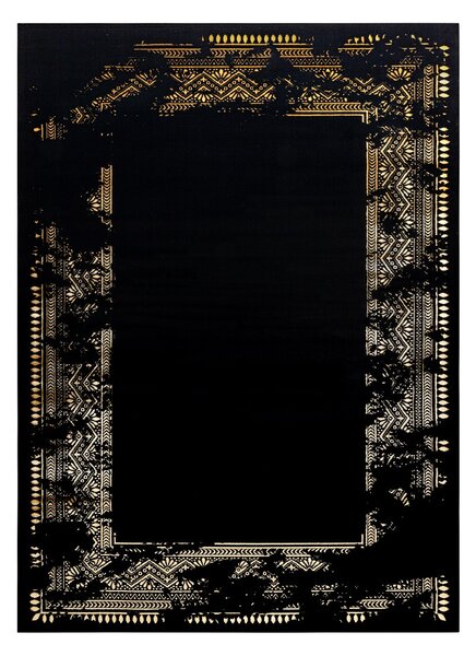 Dywany Łuszczów, AKCE: 200x290 cm Kusový koberec Gloss 408C 86 glamour black/gold, černá, chodba / předsíň