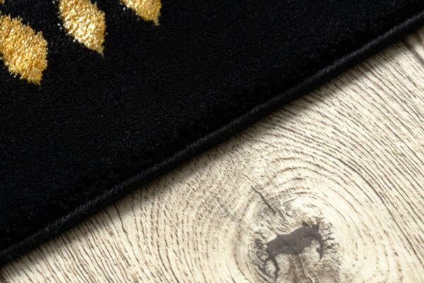 Dywany Łuszczów, AKCE: 200x290 cm Kusový koberec Gloss 408C 86 glamour black/gold, černá, chodba / předsíň