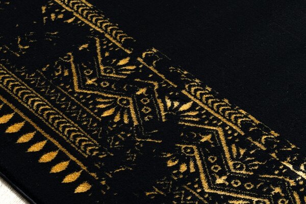 Dywany Łuszczów, AKCE: 200x290 cm Kusový koberec Gloss 408C 86 glamour black/gold, černá, chodba / předsíň