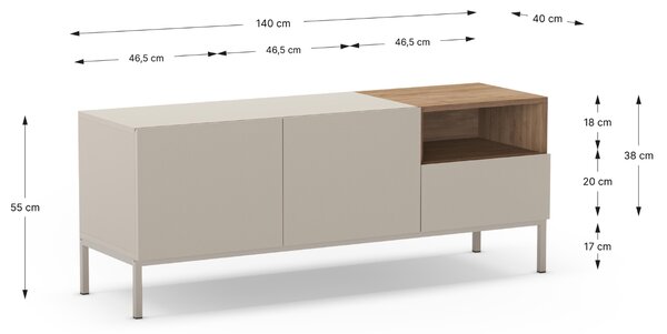 Marckeric TV stolek Cailin 140 x 40 cm