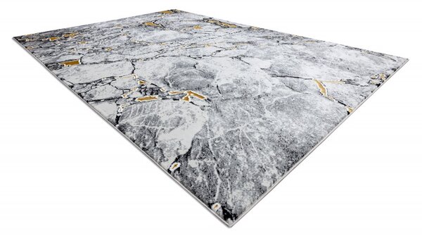 Dywany Łuszczów, Kusový koberec Gloss 528A 58 3D mramor ivory/black, 80x150, šedá, kancelář