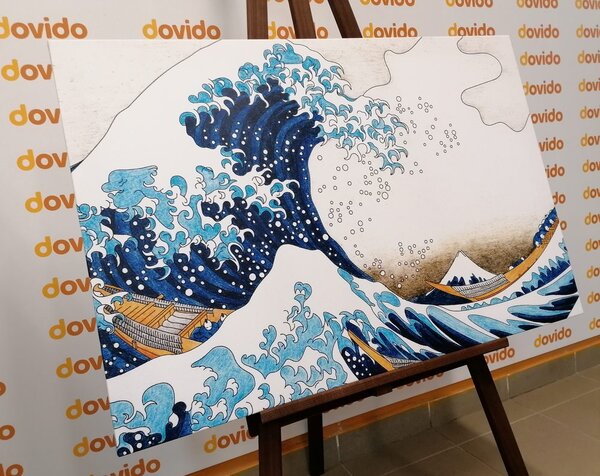 Obraz reprodukce Velká vlna z Kanagawa - Kacušika Hokusai