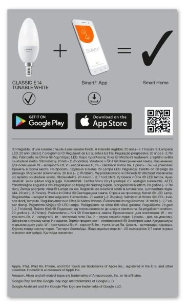 LED Stmívatelná žárovka SMART+ E14/5W/230V 2700K-6500K - Ledvance