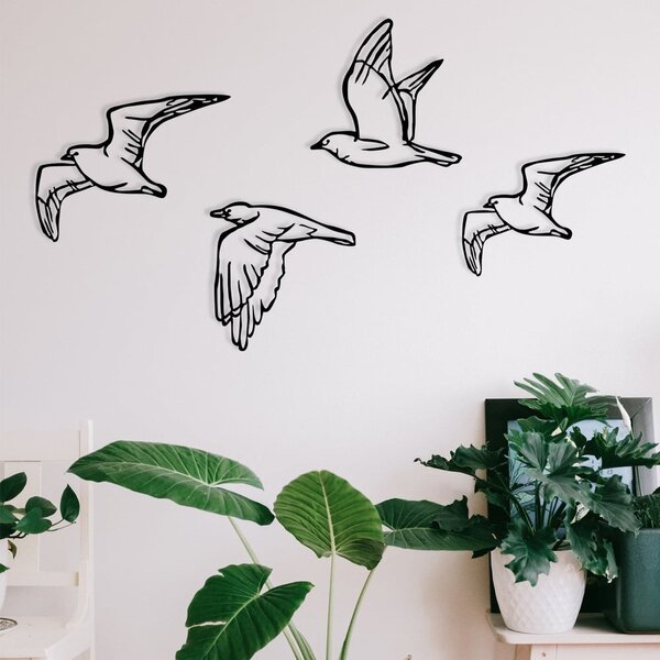 Kovové nástěnné dekorace v sadě 4 ks 100x24 cm Zevahir – Wallity