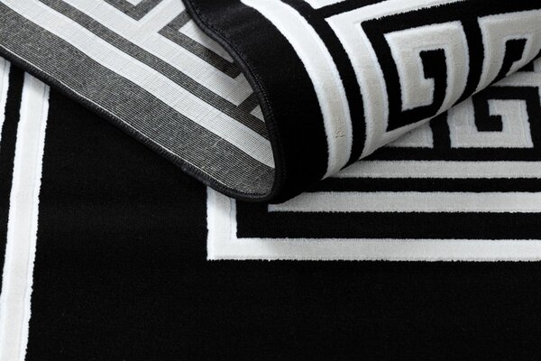 Dywany Łuszczów, Kusový koberec Gloss 6776 85 greek black/ivory, 140x190, černobílá, chodba / předsíň