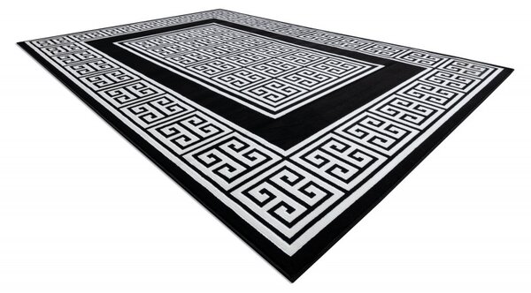 Dywany Łuszczów, Kusový koberec Gloss 6776 85 greek black/ivory, 140x190, černobílá, chodba / předsíň