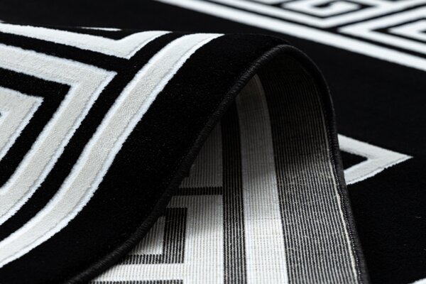 Dywany Łuszczów, Kusový koberec Gloss 6776 85 greek black/ivory, 140x190, černobílá, chodba / předsíň