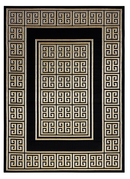 Dywany Łuszczów Kusový koberec Gloss 6776 86 greek black/gold - 80x150 cm