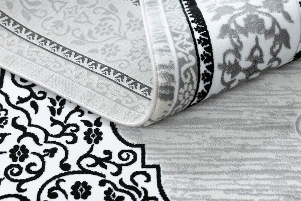Dywany Łuszczów, AKCE: 80x150 cm Kusový koberec Gloss 8490 52 Ornament ivory/grey, šedá, chodba / předsíň