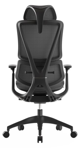 Kancelářská ergonomická židle KLEM — síťovina, tmavě šedá antracit