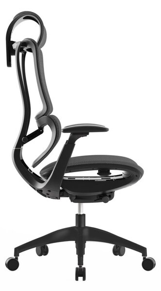Kancelářská ergonomická židle KLEM — síťovina, tmavě šedá antracit