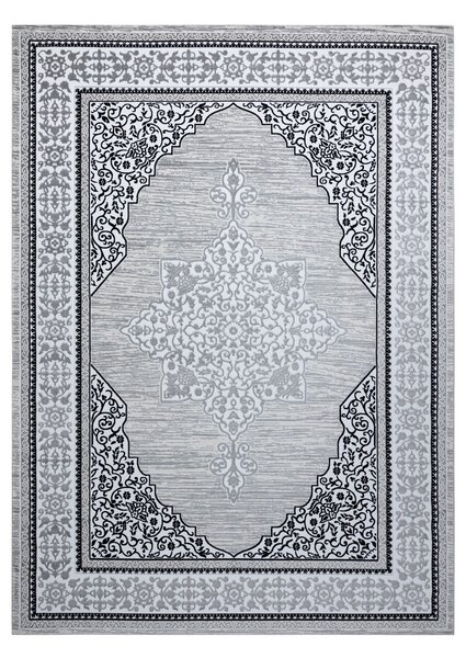 Dywany Łuszczów, AKCE: 80x150 cm Kusový koberec Gloss 8490 52 Ornament ivory/grey, šedá, chodba / předsíň