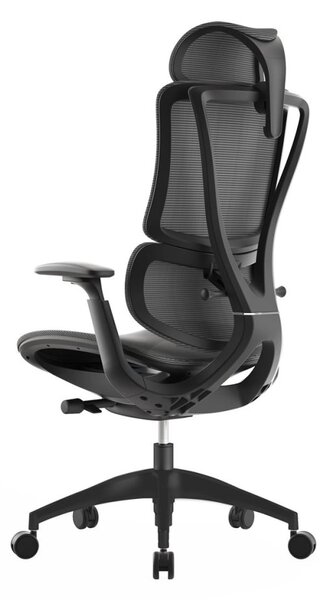 Kancelářská ergonomická židle KLEM — síťovina, tmavě šedá antracit