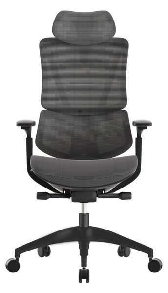 Kancelářská ergonomická židle KLEM — síťovina, tmavě šedá antracit