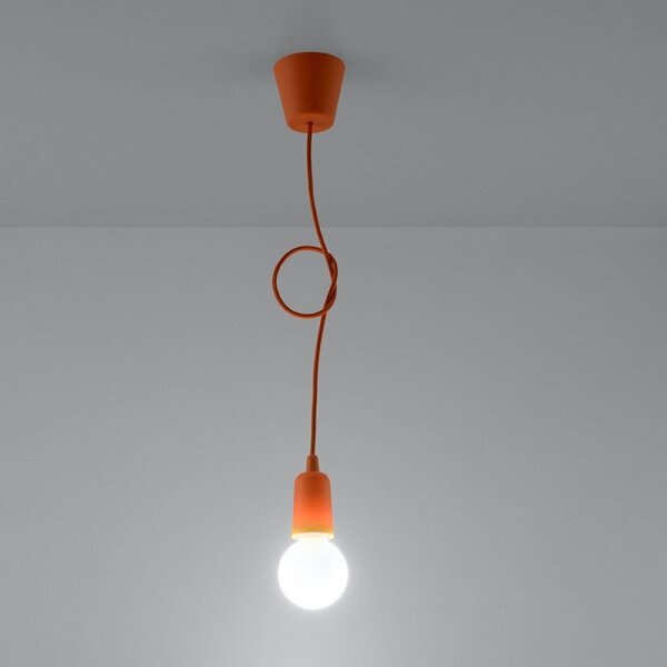 Sollux SL.0584 - Lustr na lanku DIEGO 1xE27/60W/230V oranžová