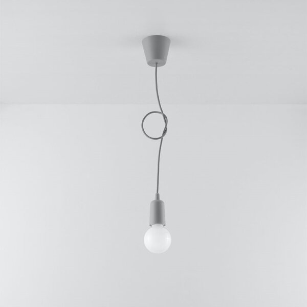 Sollux SL.0575 - Lustr na lanku DIEGO 1xE27/60W/230V šedá