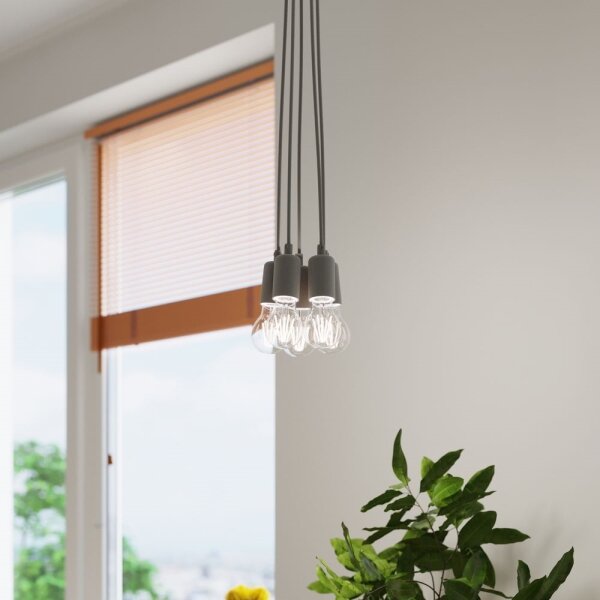 Sollux SL.0575 - Lustr na lanku DIEGO 1xE27/60W/230V šedá