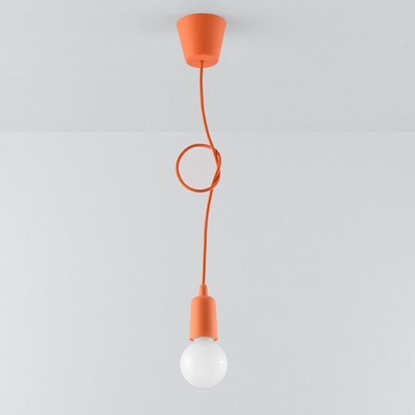 Sollux SL.0584 - Lustr na lanku DIEGO 1xE27/60W/230V oranžová